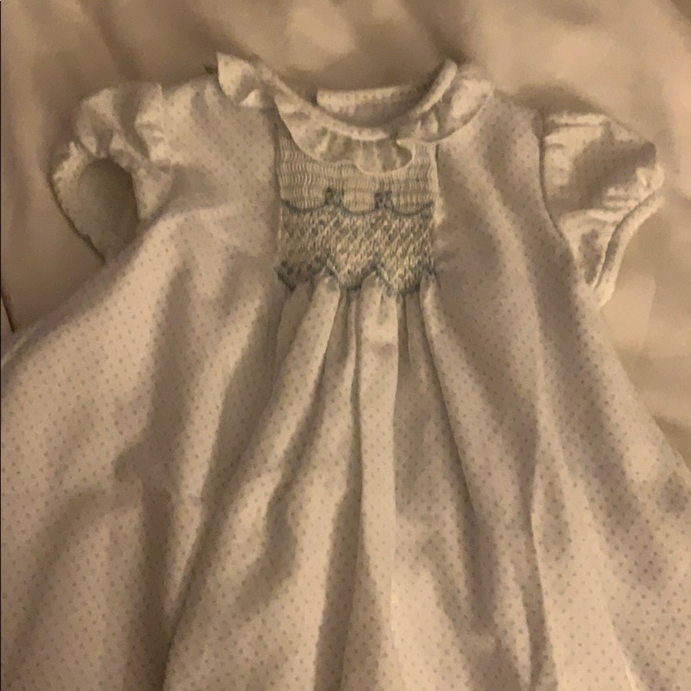 White smocked dress